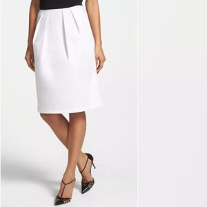LAFAYETTE 148 NEW YORK Twill Skirt, White, Size 4